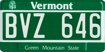 VT license plate BVZ646