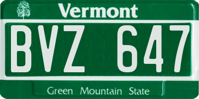 VT license plate BVZ647