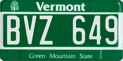 VT license plate BVZ649