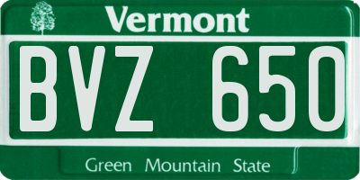 VT license plate BVZ650