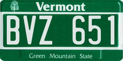 VT license plate BVZ651
