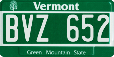 VT license plate BVZ652
