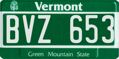 VT license plate BVZ653