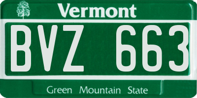 VT license plate BVZ663