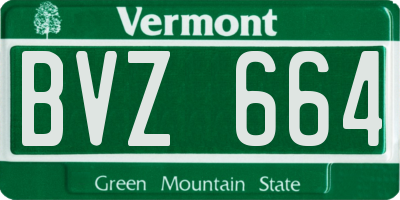 VT license plate BVZ664