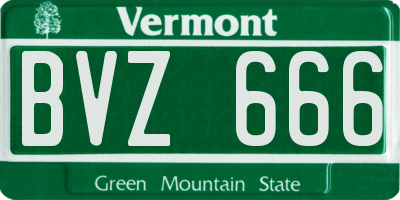 VT license plate BVZ666