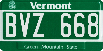 VT license plate BVZ668