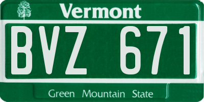 VT license plate BVZ671