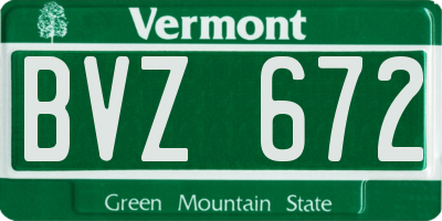 VT license plate BVZ672