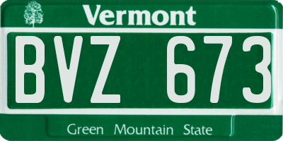 VT license plate BVZ673