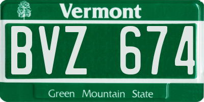 VT license plate BVZ674