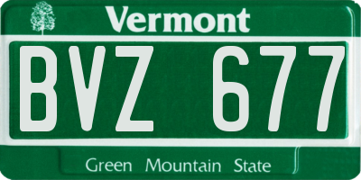 VT license plate BVZ677