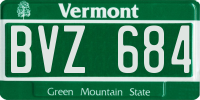 VT license plate BVZ684