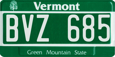VT license plate BVZ685