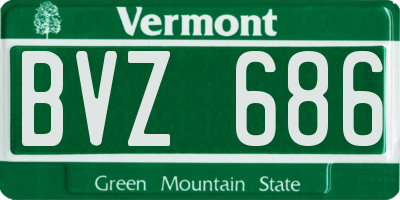 VT license plate BVZ686