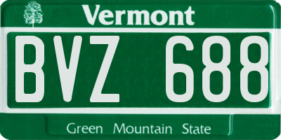 VT license plate BVZ688