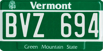 VT license plate BVZ694