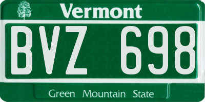 VT license plate BVZ698