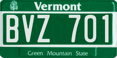 VT license plate BVZ701