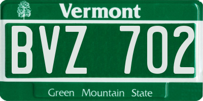 VT license plate BVZ702