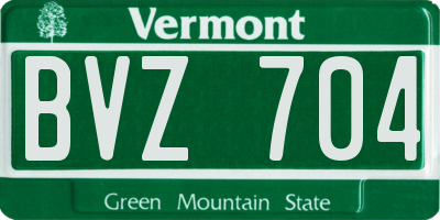 VT license plate BVZ704