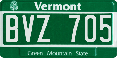 VT license plate BVZ705