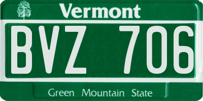VT license plate BVZ706