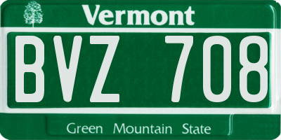 VT license plate BVZ708