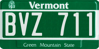 VT license plate BVZ711