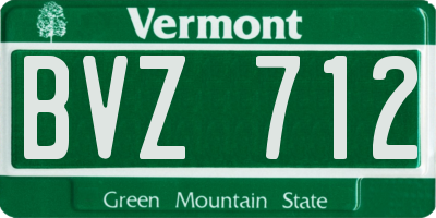 VT license plate BVZ712