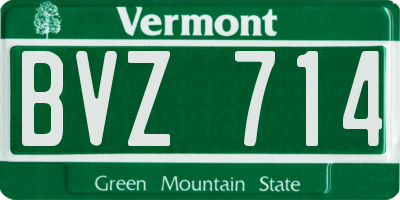 VT license plate BVZ714