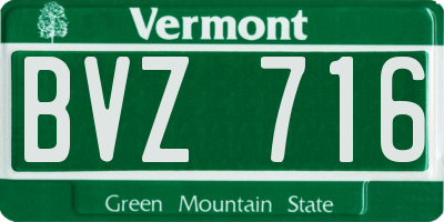 VT license plate BVZ716
