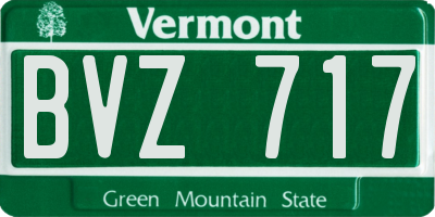VT license plate BVZ717