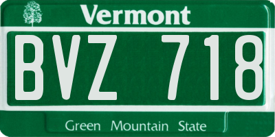 VT license plate BVZ718