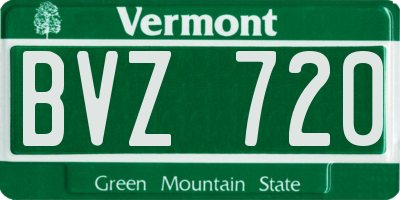VT license plate BVZ720