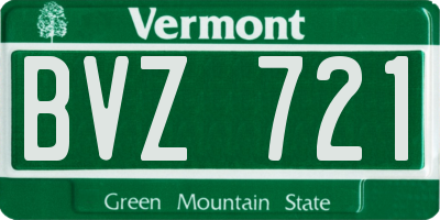 VT license plate BVZ721