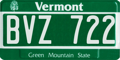 VT license plate BVZ722