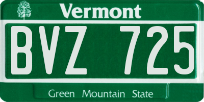 VT license plate BVZ725