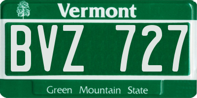 VT license plate BVZ727