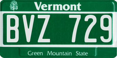 VT license plate BVZ729