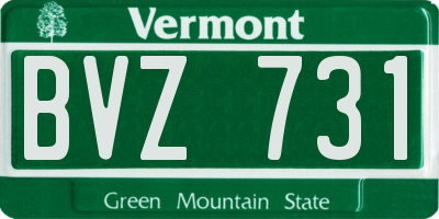VT license plate BVZ731