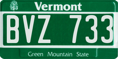VT license plate BVZ733