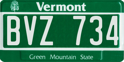VT license plate BVZ734