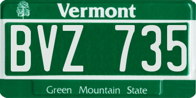 VT license plate BVZ735