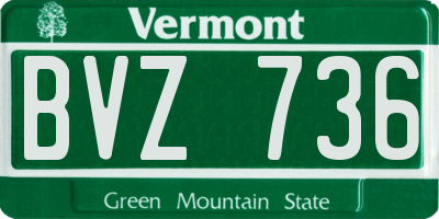 VT license plate BVZ736