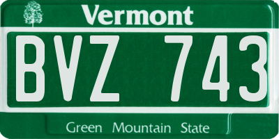 VT license plate BVZ743