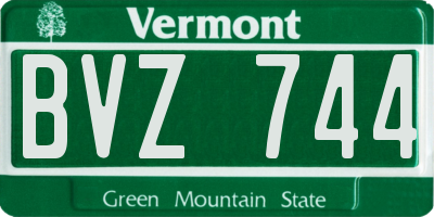 VT license plate BVZ744