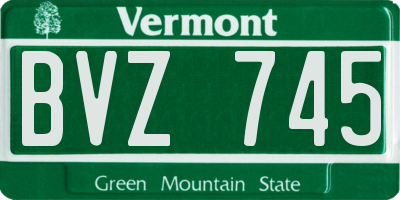 VT license plate BVZ745