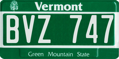 VT license plate BVZ747