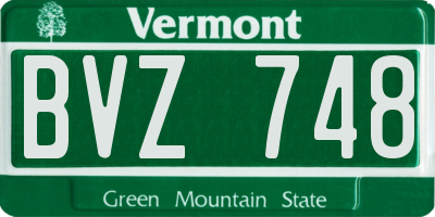 VT license plate BVZ748
